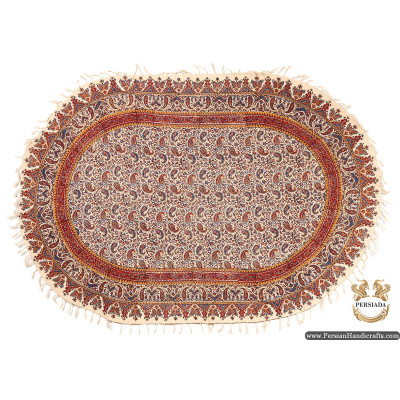 Oval Tablecloth | Hand Printed Ghalamkar | HGH6112