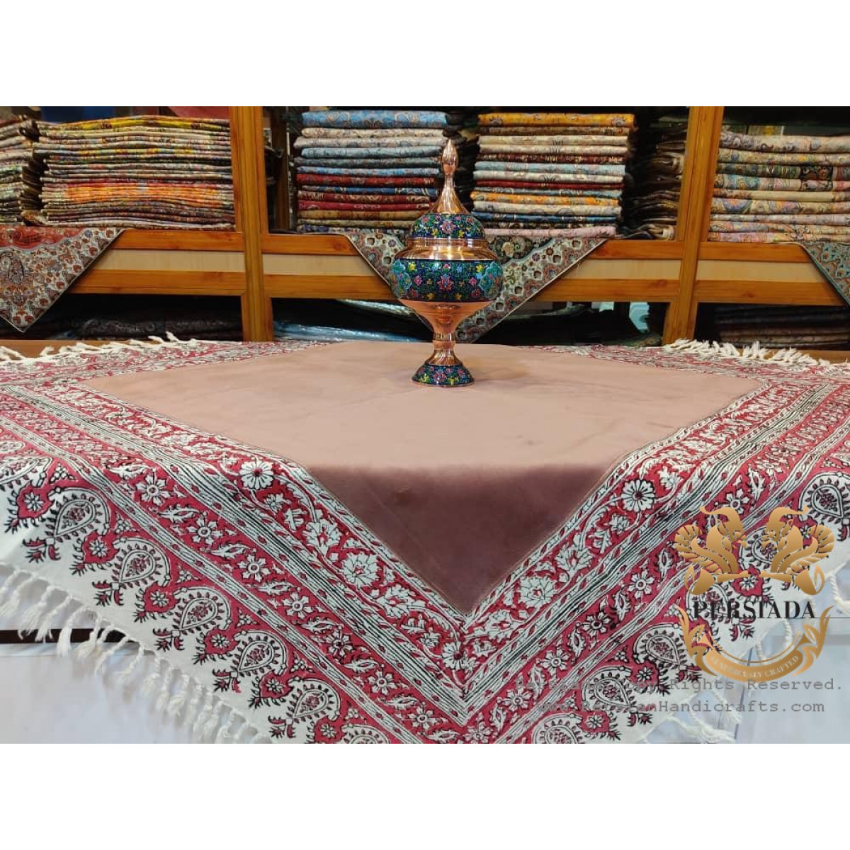 Tablecloth | Persian Handmade Ghalamkar | PHGH3001-Persiada Persian Handicrafts