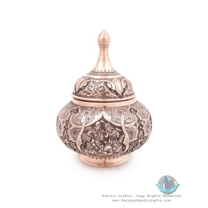 Traditional Handgraved Persian Banquet on Candy Dish - HGL3903-Persian Handicrafts