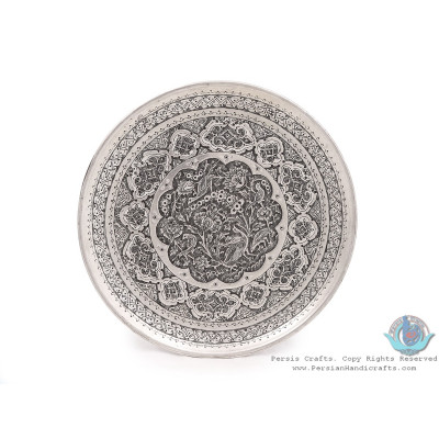 Handgraved Persian Flower & Bird on Wall Hanging Plate - HGL3905