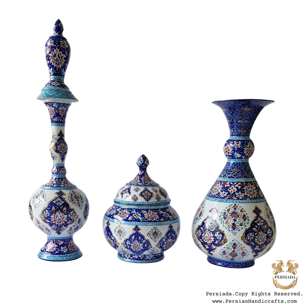 Wine Decanter Sugar Bowl Flower Vase Handmade Minakari | HE7301-Persian Handicrafts