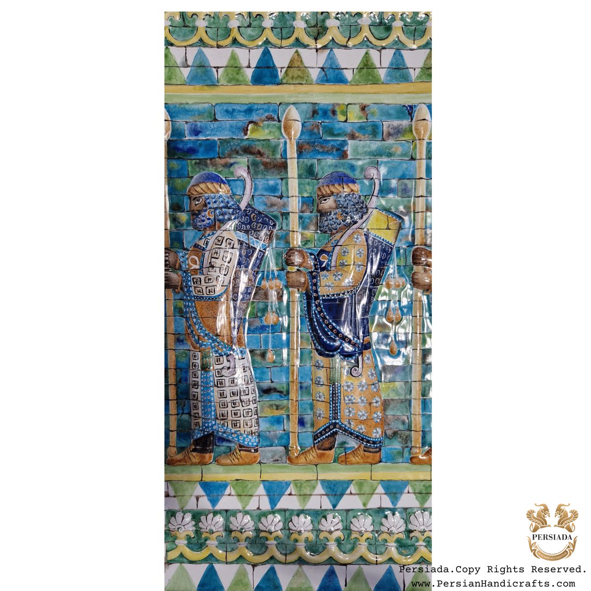 Susian guards from the Palace of Darius in Susa Handmade Minakari | HE7303-Persian Handicrafts