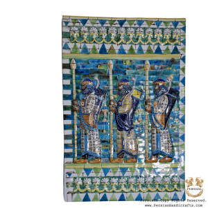 Susian guards from the Palace of Darius in Susa Handmade Minakari | HE7303-Persian Handicrafts
