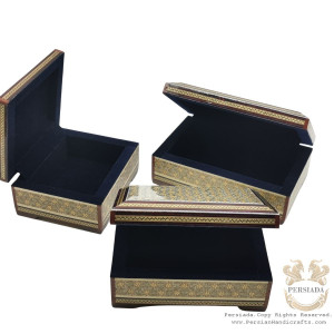 Jewellery Box Set | Handmade Khatam Marquetry | HKH8002-Persian Handicrafts