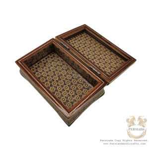 Accessories Box Set | In/Out Khatam Marquetry | HKH8005-Persian Handicrafts