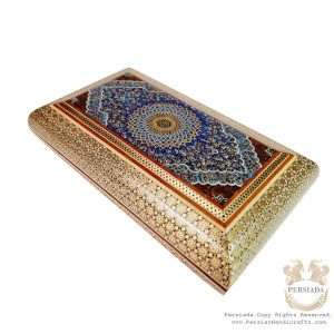 Wooden Storage Box | In/Out Khatam Marquetry w Miniature | HKH8008-Persian Handicrafts