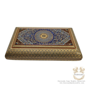 Wooden Storage Box | In/Out Khatam Marquetry w Miniature | HKH8008-Persian Handicrafts