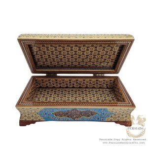 Tressure Storage Box | In/Out Khatam Marquetry w Miniature | HKH8010-Persian Handicrafts