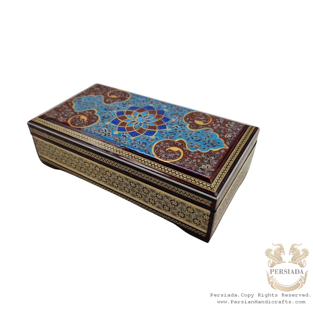 Wooden Storage Box | Khatam Marquetry w Miniature | HKH8012-Persian Handicrafts