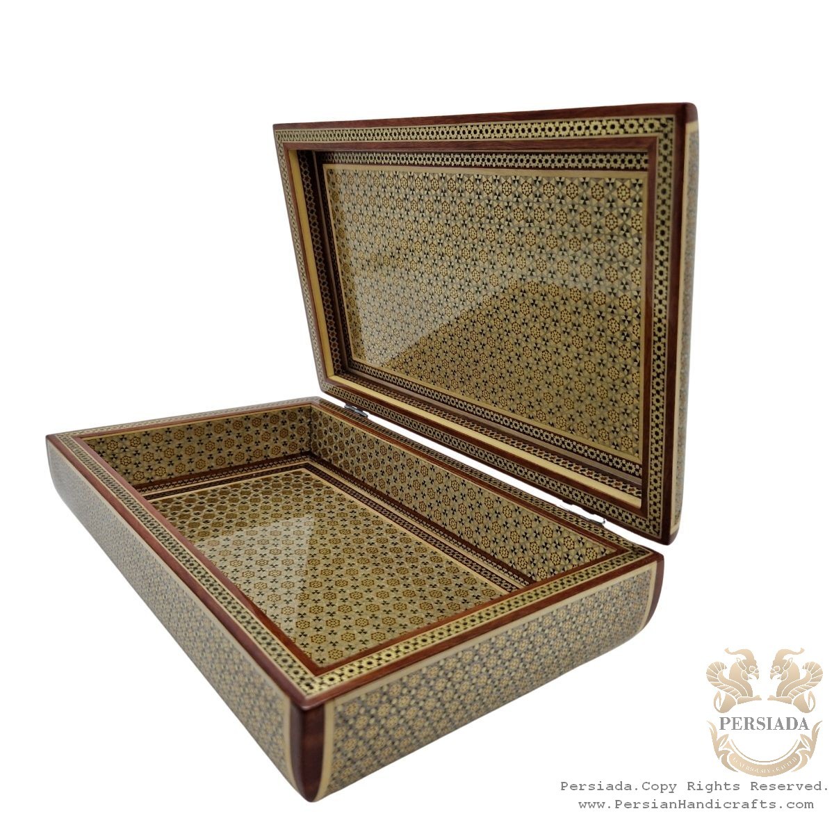 Exquisite Wooden Collectible Storage Box  | In & Out Khatam Marquetry | HKH8015-Persian Handicrafts