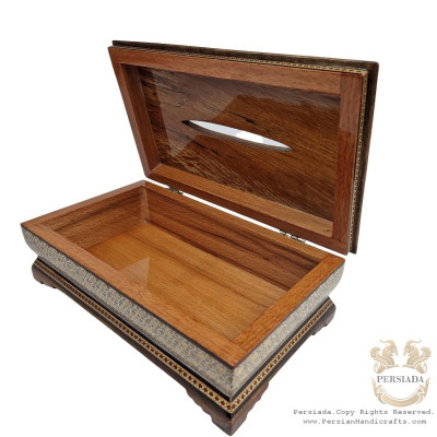 Multi Pattern Tissue Box | Handmade Khatam Marquetry | HKH8020 Multi Pattern Tissue Box | Handmade Khatam Marquetry | HKH8020