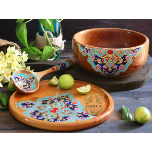 Bowl & Plate Soup Set | Handmade Beech Wood | PHW702 | Persiada