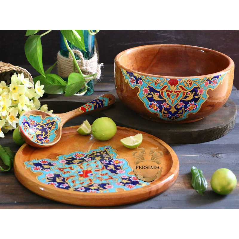 Bowl Plate Soup Set Beech Wood Persian Handicrafts PHW702 1 800x800w 