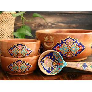 Bowl & Plate Soup Set | Handmade Beech Wood | PHW702 | Persiada