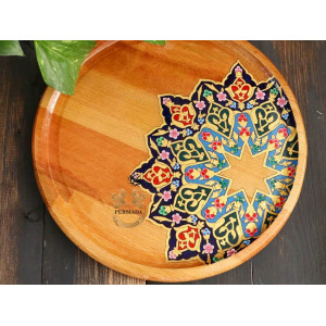 Large Tea Tray | Handmade Beach Wood | PHW703-Persian Handicrafts
