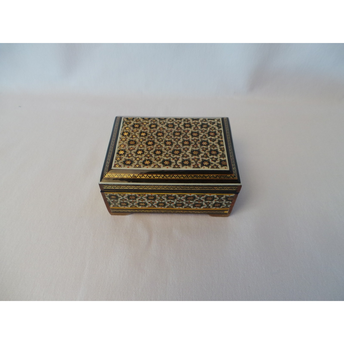 Wood and Copper Inlaying Jewelry Box - HI1012-Persian Handicrafts