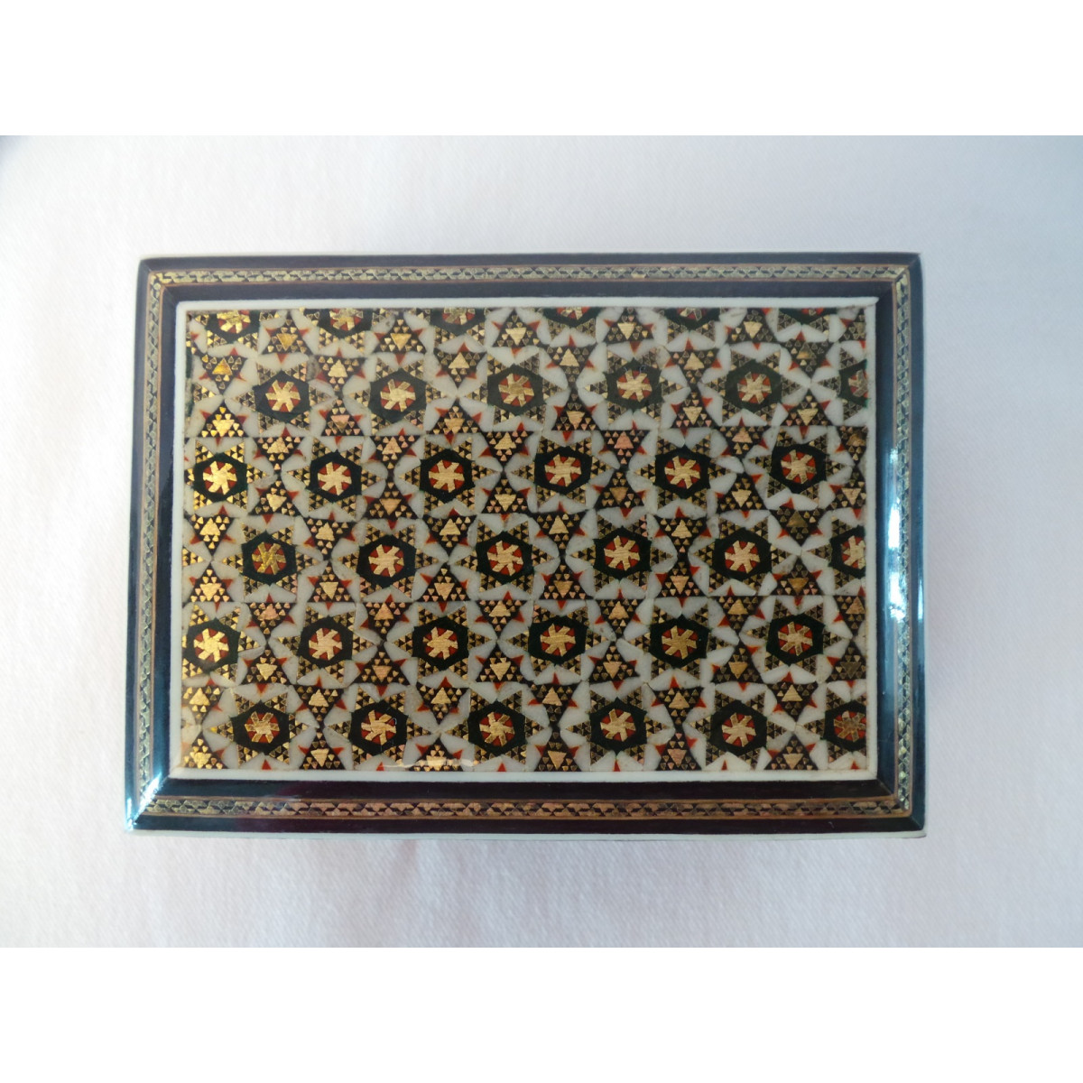 Wood and Copper Inlaying Jewelry Box - HI1012-Persian Handicrafts