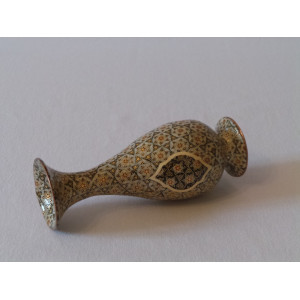 Khatam on Copper Flower Vase - HKH2043-Persian Handicrafts