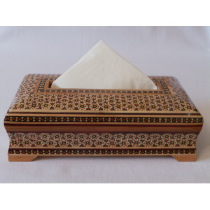 Khatam on Wood Tissue Box - HKH2046-Persian Handicrafts