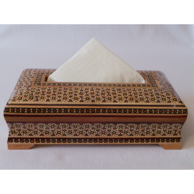 Khatam on Wood Tissue Box - HKH2046