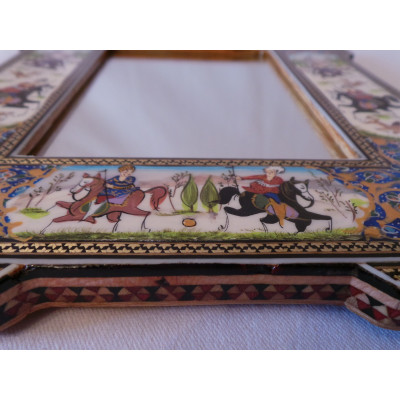 Khatam & Miniature on Framed Mirror - HKH2048