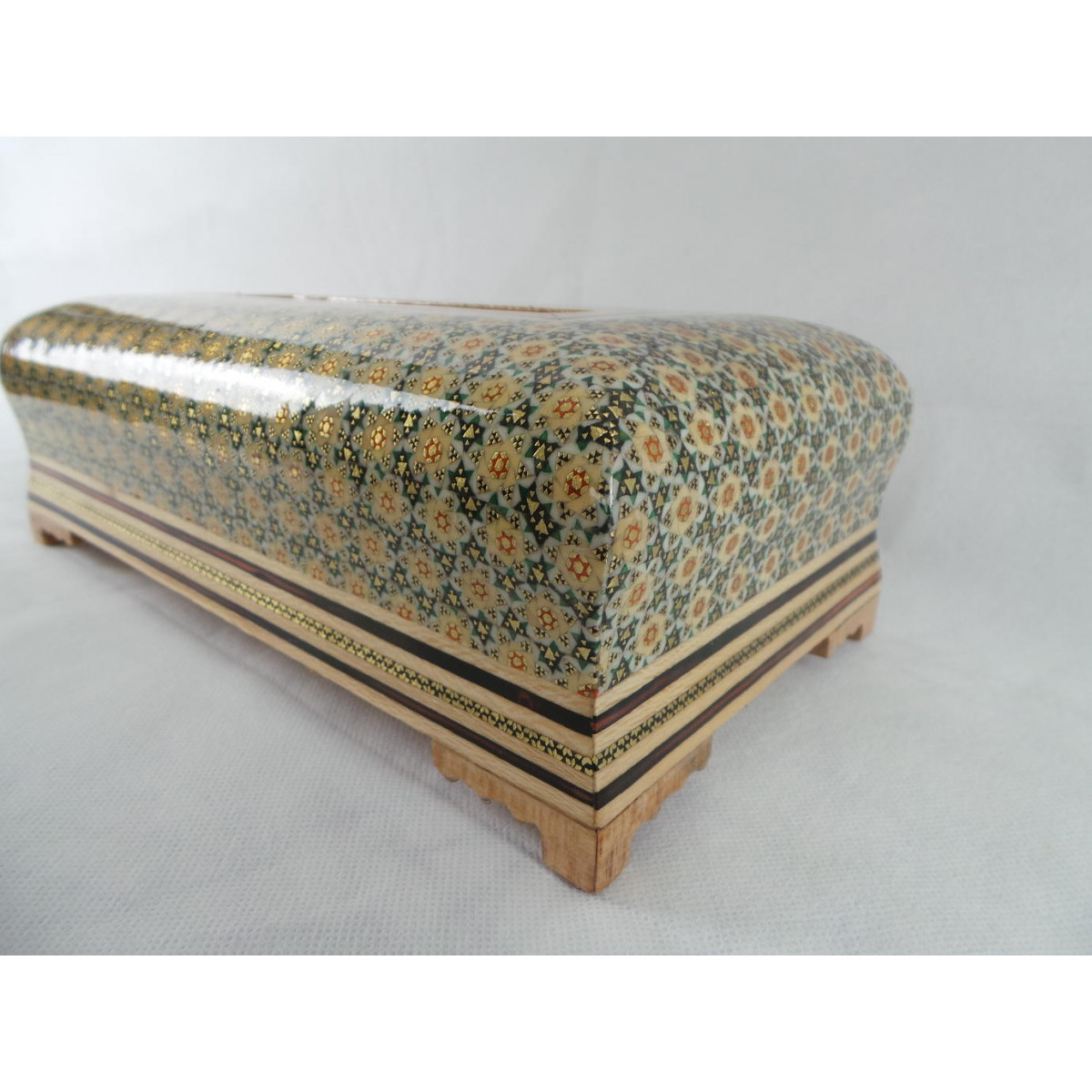 Khatam on Wood Tissue Box - HKH3001-Persian Handicrafts