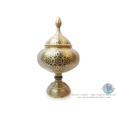 Khatam on Copper Pedestal Bowl Dish - HKH3004