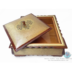 Khatam on Wood Candy/Nuts Dish - HKH3007-Persian Handicrafts