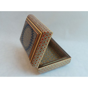 Wood and Copper Inlaying Jewelry Box - HKH3011-Persian Handicrafts