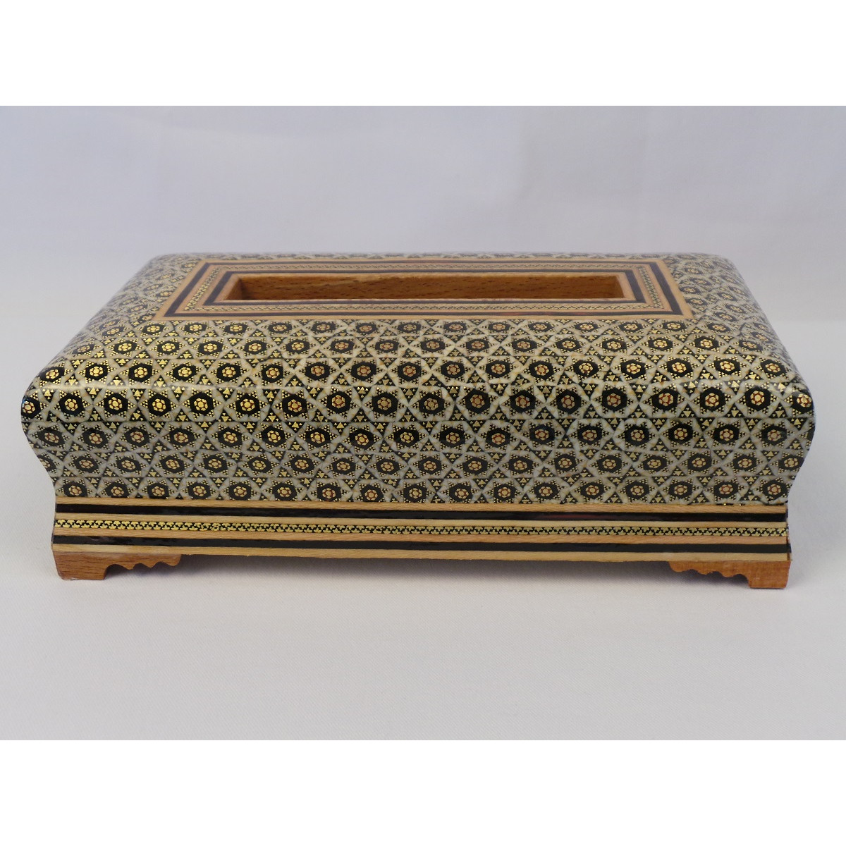 Khatam on Wood Tissue Box - HKH3012-Persian Handicrafts