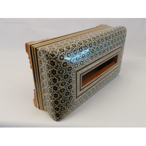 Khatam on Wood Tissue Box - HKH3012-Persian Handicrafts