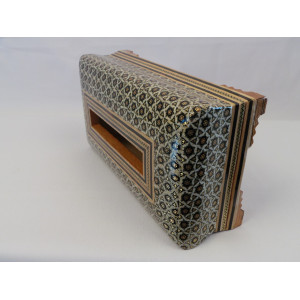 Khatam on Wood Tissue Box - HKH3012-Persian Handicrafts