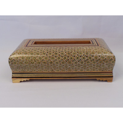 Khatam on Wood Tissue Box - HKH3013