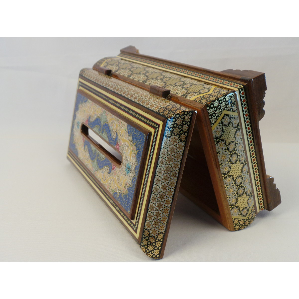 Khatam on Wood Tissue Box - HKH3014-Persian Handicrafts