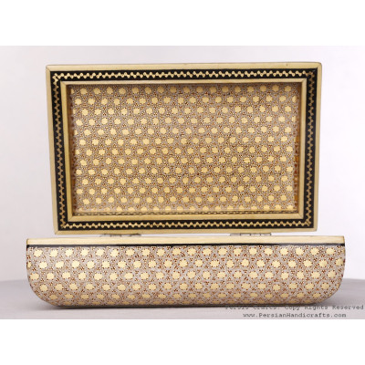 Khatam Jewelry Box with Miniature Chogan Painting - HKH3601 Khatam Jewelry Box with Miniature Chogan Painting - HKH3601