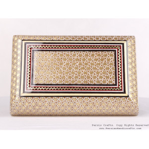 Khatam Jewelry Box with Miniature Chogan Painting - HKH3601-Persian Handicrafts