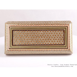 Khatam Jewelry Box with Tazhib Painting - HKH3602-Persian Handicrafts