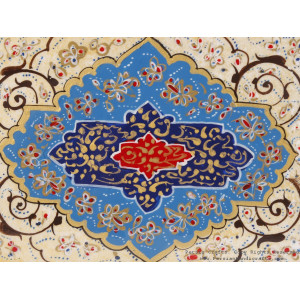 Khatam Large Jewelry Box with Tazhib Painting - HKH3603-Persian Handicrafts