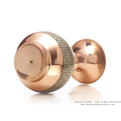 Partial Khatam on Copper Flower Vase - HKH3606 Partial Khatam on Copper Flower Vase - HKH3606