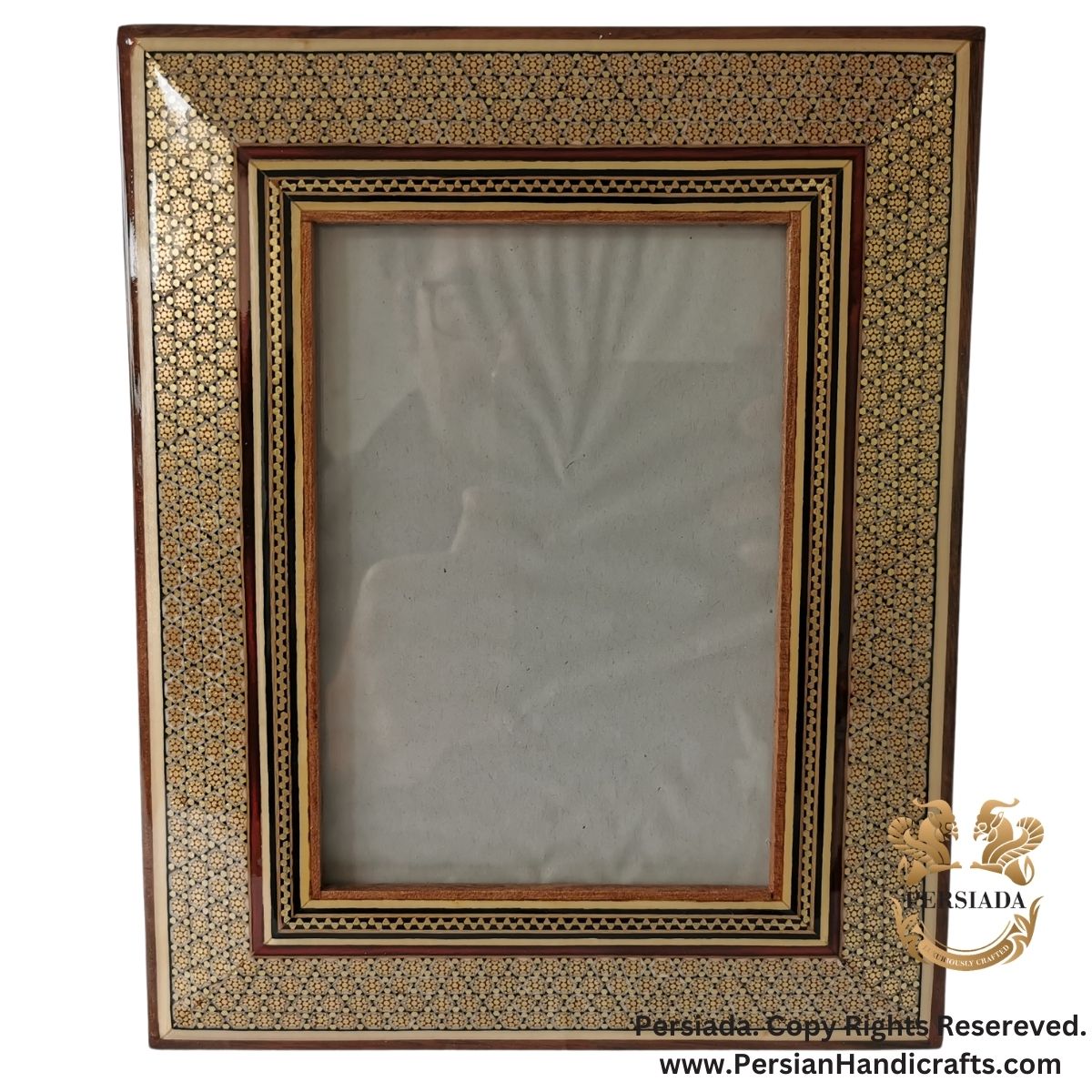 Delicate Wooden Photo Frame | Khatam Marquetry | HKH9002-Persiada Persian Handicrafts