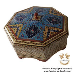 Octagonal Candy Dish  | Khatam Marquetry  | HKH9007-Persiada Persian Handicrafts