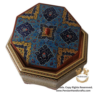 Octagonal Candy Dish  | Khatam Marquetry  | HKH9007-Persiada Persian Handicrafts