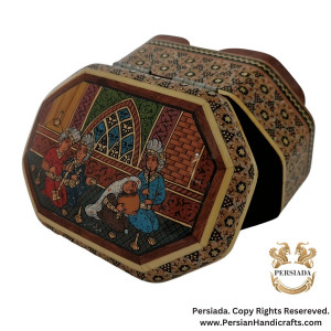 Painted Jewelry Box | Khatam Marquetry| HKH9009-Persiada Persian Handicrafts