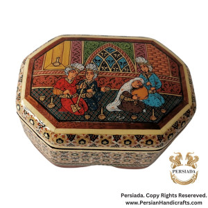 Painted Jewelry Box | Khatam Marquetry| HKH9009-Persiada Persian Handicrafts