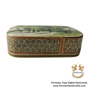 Unique Painted Jewelry Box | Khatam Marquetry | HKH9013-Persiada Persian Handicrafts