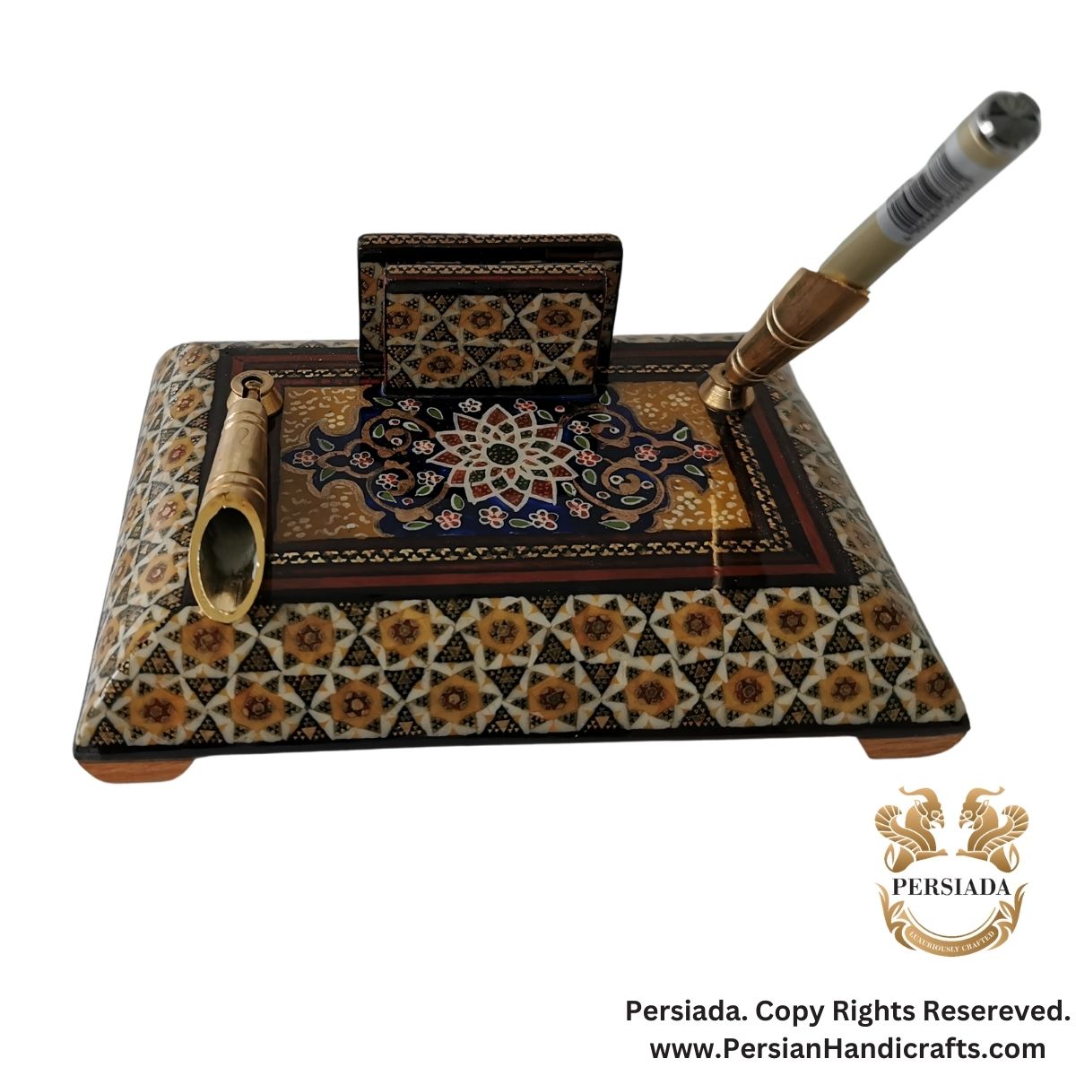 Classical Desk Penholder | Khatam Marquetry | HKH9017-Persiada Persian Handicrafts