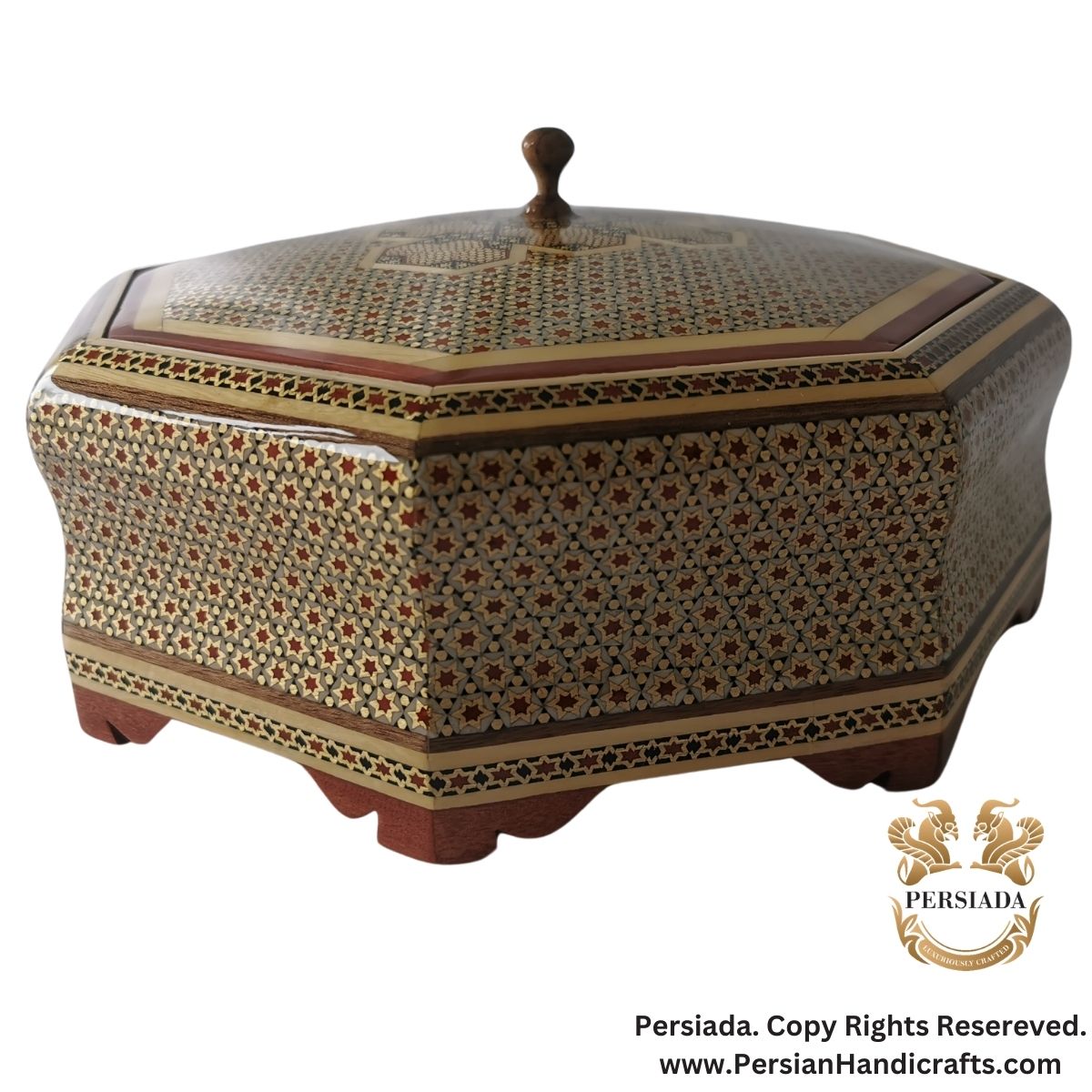 Octagonal Candy Dish | Khatam Marquetry  | HKH9004-Persiada Persian Handicrafts