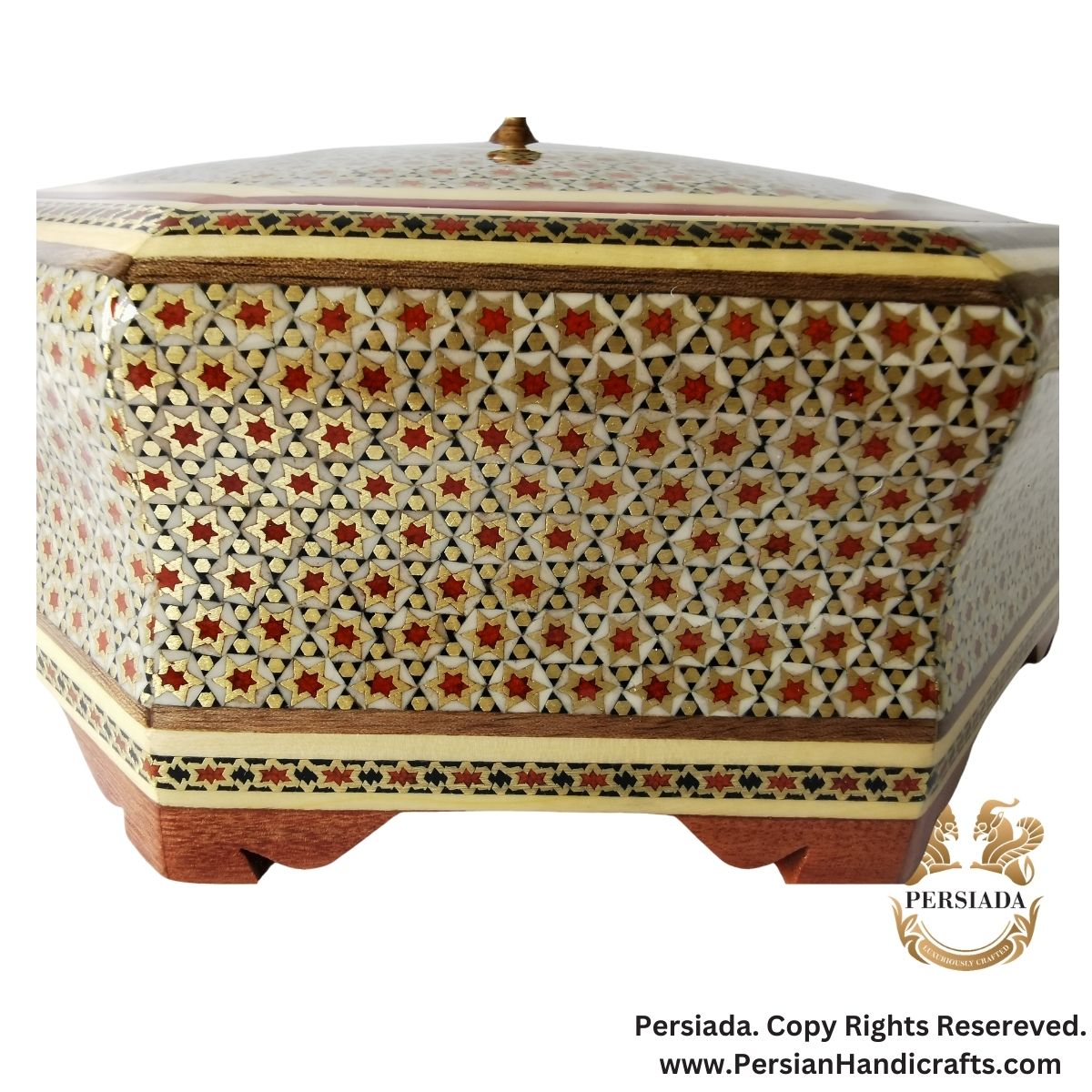 Octagonal Candy Dish | Khatam Marquetry  | HKH9004-Persiada Persian Handicrafts