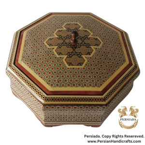 Octagonal Candy Dish | Khatam Marquetry  | HKH9004-Persiada Persian Handicrafts