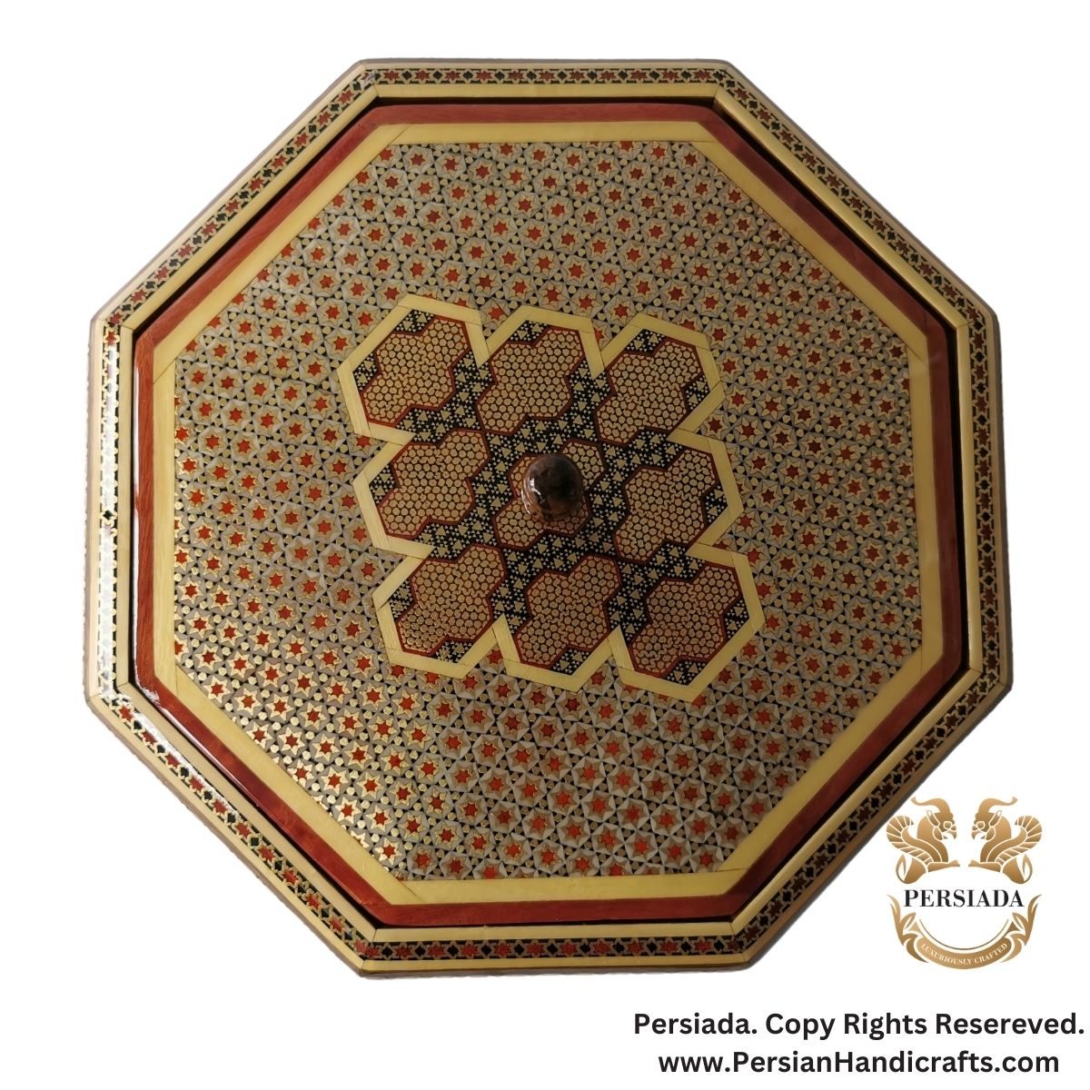 Octagonal Candy Dish | Khatam Marquetry  | HKH9004-Persiada Persian Handicrafts